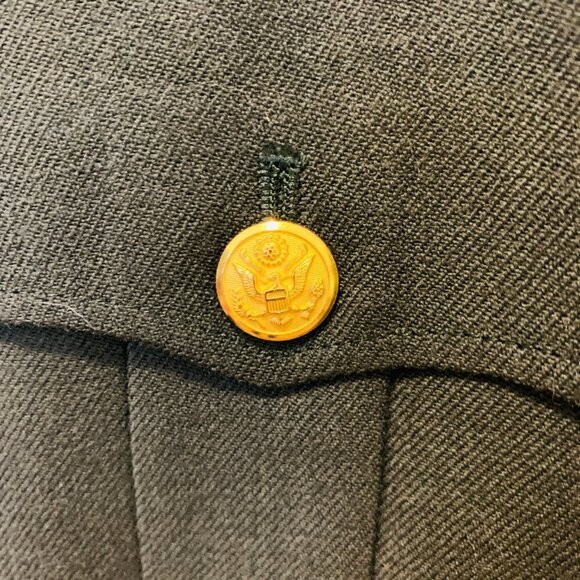 Vintage US Army WWII Jacket Authentic Military Coat Green USA Size 40 L WW2 - Picture 5 of 11